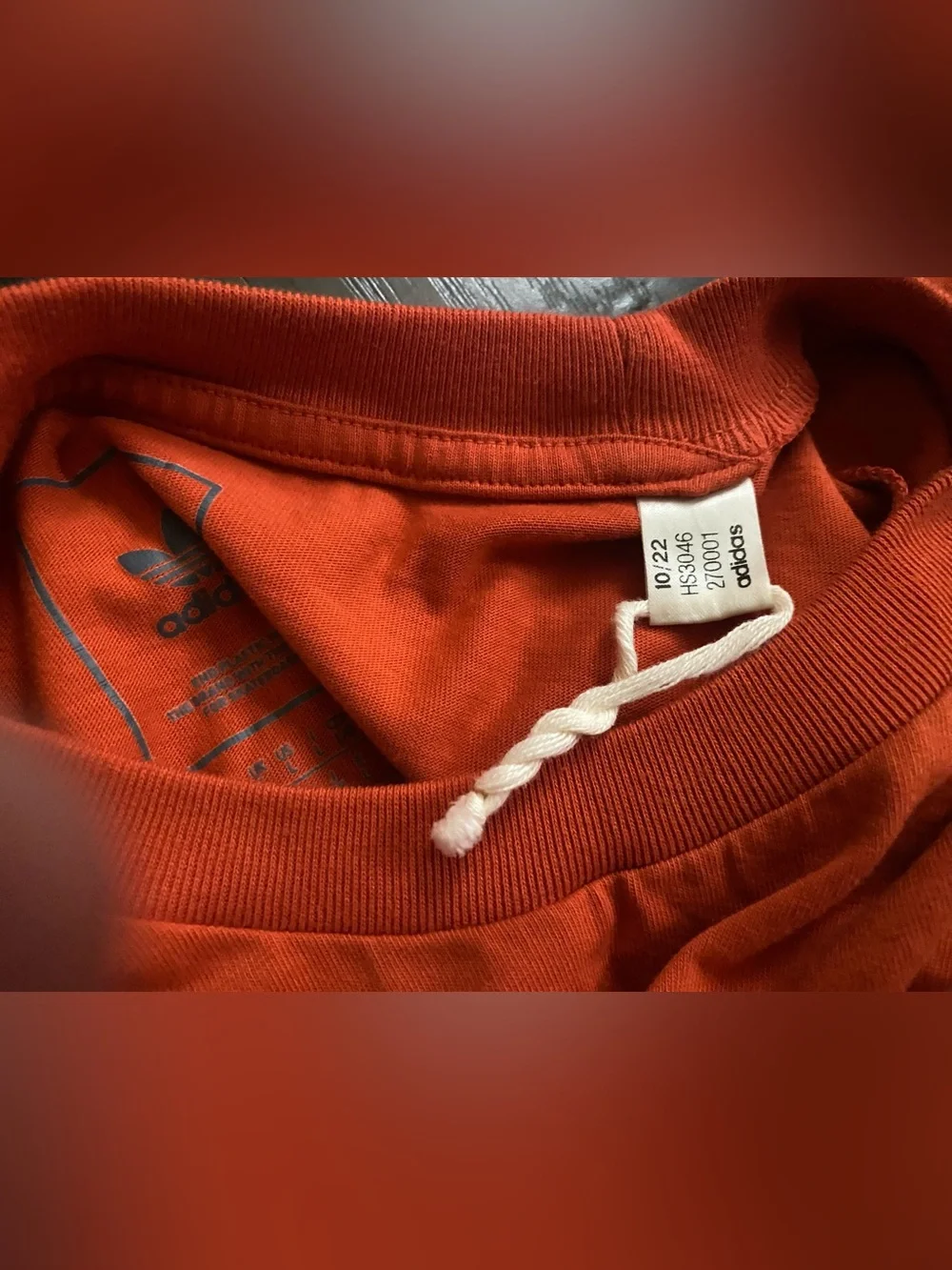 Adidas Men's Orange Graphic Print Crew Neck Short Sleeve T-Shirt Size L HS3046